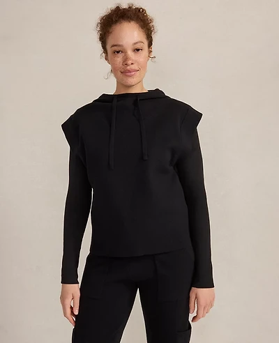 Ann Taylor Haven Well Within Viscose Blend Sleeveless Hoodie Black Women's
