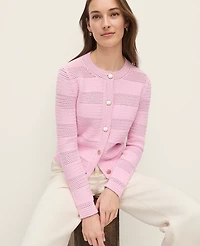 Ann Taylor Petite Mixed Stitch Sweater Jacket Women's