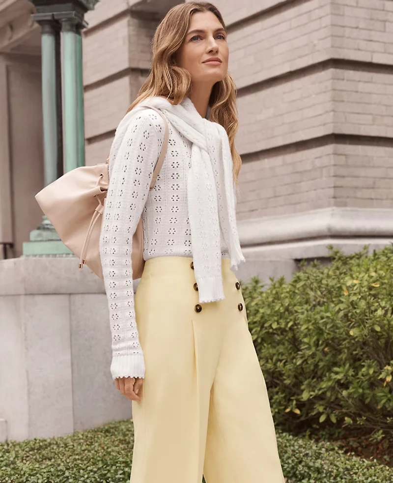 Ann Taylor Petite Cozy Pointelle Sweater Women's