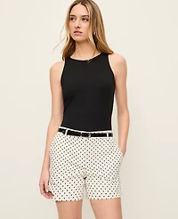 Ann Taylor The Mid Short Micro Dot Winter White Women's