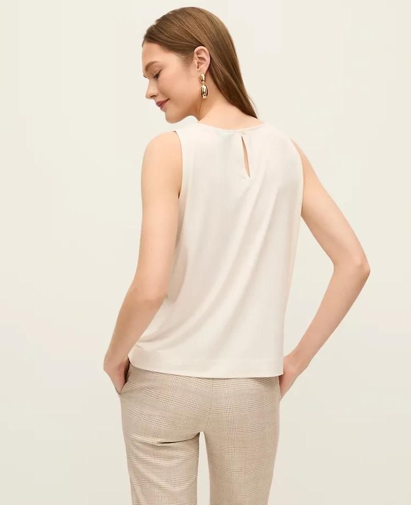 Ann Taylor Mixed Media Gathered Sleeveless Top Women's