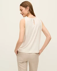 Ann Taylor Mixed Media Gathered Sleeveless Top Women's