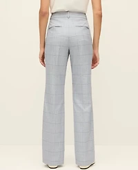 Ann Taylor The Mid Rise Trouser Plaid Blue/White Combo Women's