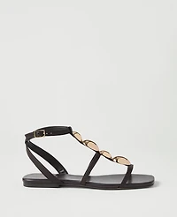 Ann Taylor Leather Hardware Embellished Sandal Women's