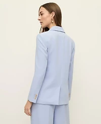 Ann Taylor The Wrap Effect Blazer Textured Crepe Blue Hydrangea Women's