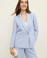 Ann Taylor The Wrap Effect Blazer Textured Crepe Blue Hydrangea Women's