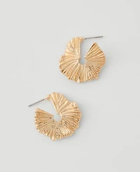 Ann Taylor Textured Hoop Earrings Goldtone Women's