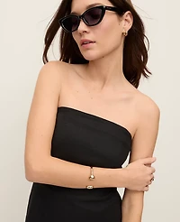 Ann Taylor Petite Strapless Linen Blend Tunic Top Women's