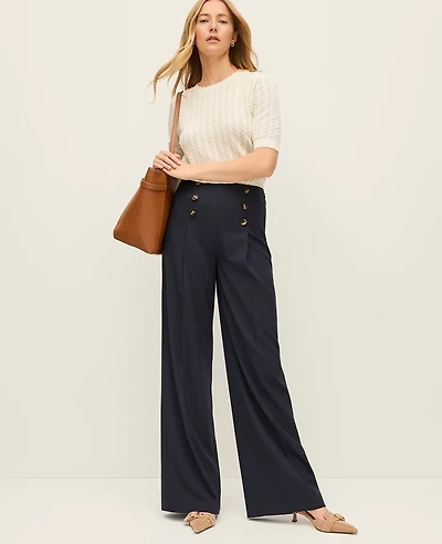 Ann Taylor The Petite Wide-Leg Sailor Pant Women's