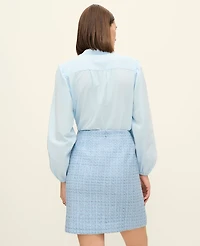 Ann Taylor Tweed A-Line Skirt Light Blue Multi Women's