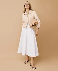 Ann Taylor Full Midi Skirt White Women's