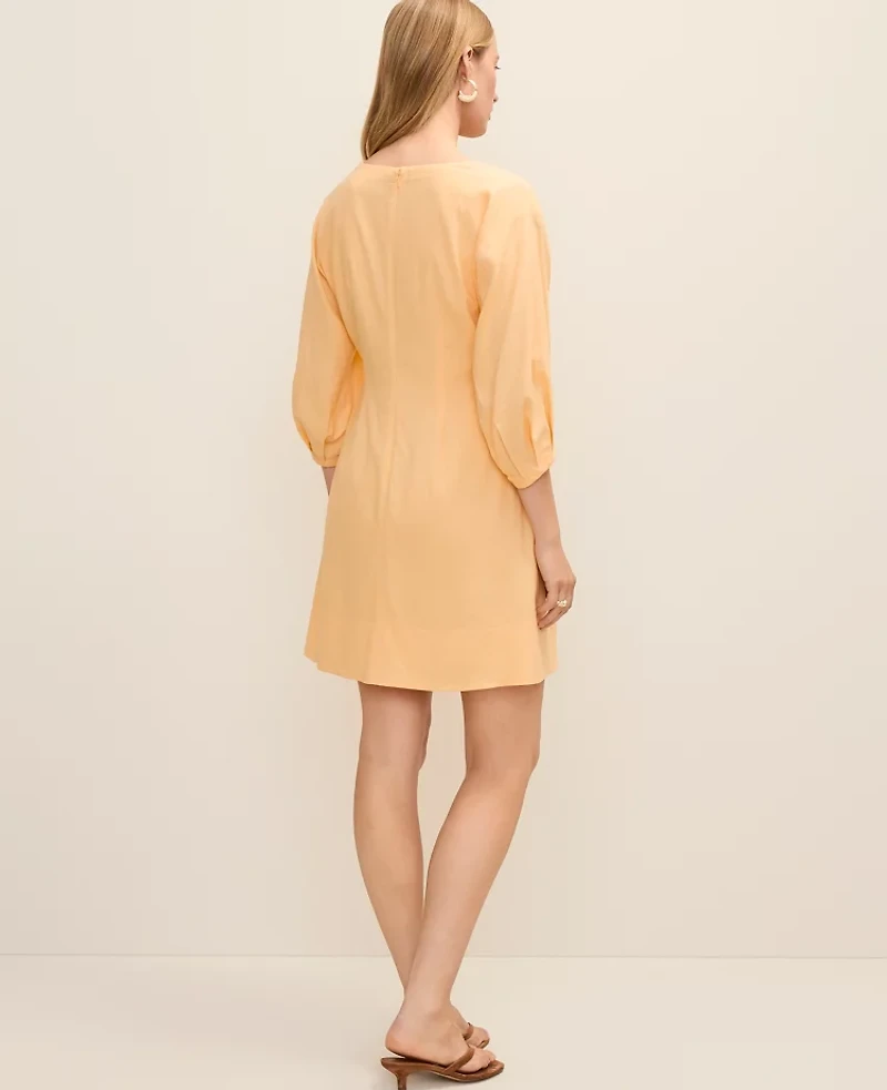 Ann Taylor Pintucked Mini Dress Linen Blend Women's