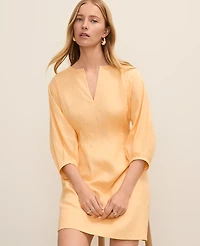 Ann Taylor Pintucked Mini Dress Linen Blend Women's
