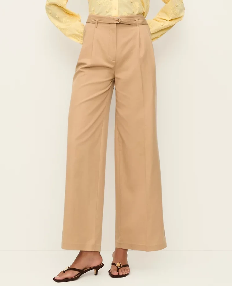 Ann Taylor The Petite Belted Wide-Leg Ankle Pant Women's