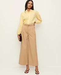 Ann Taylor The Petite Belted Wide-Leg Ankle Pant Women's