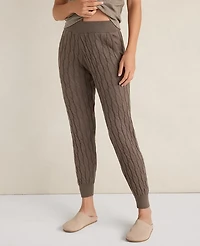 Ann Taylor Haven Well Within Organic Cotton Cashmere Cable Joggers Saddle Brown Women's
