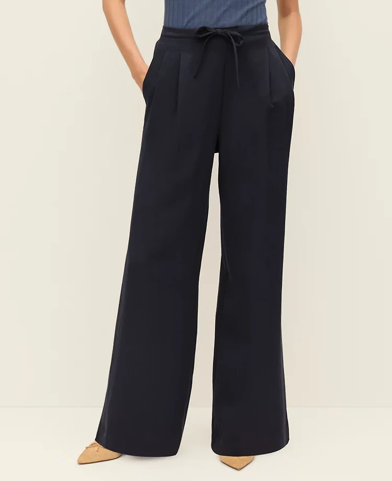 Ann Taylor Petite Weekend Collection Pull On Wide-Leg Pant Women's