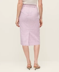 Ann Taylor Tweed Belted Pencil Skirt Violet Orchid Women's
