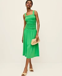 Ann Taylor Petite Ruched Midi Dress Women's