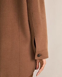 Ann Taylor Haven Well Within Wool Blend Oversized Shaket Brown Butter Women's