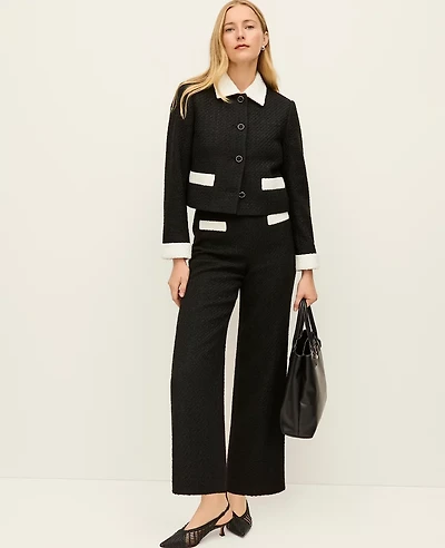 Ann Taylor The Petite Grace Pant Tweed Black Women's