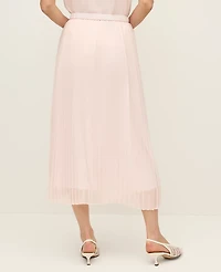 Ann Taylor Petite Chiffon Pleated Midi Skirt Blush Haze Women's
