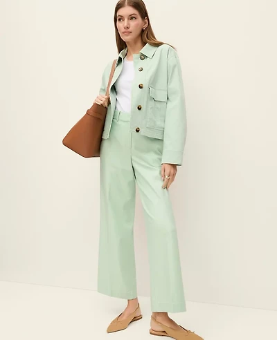 Ann Taylor The Petite Weekend Collection Everyday Wide-Leg Ankle Pant Women's
