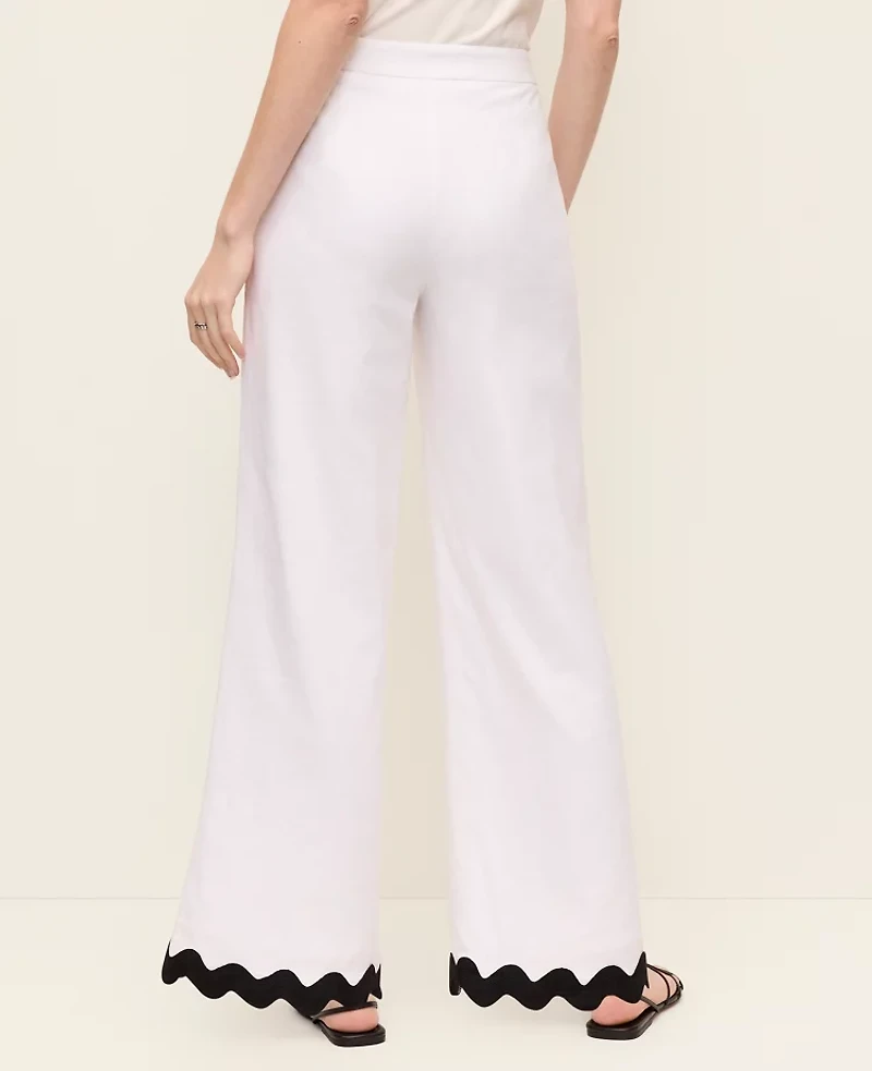 Ann Taylor The Wide Leg Pant Linen Blend White Women's