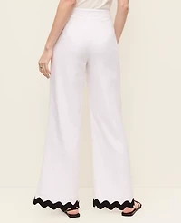 Ann Taylor The Wide Leg Pant Linen Blend White Women's