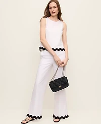 Ann Taylor The Wide Leg Pant Linen Blend White Women's