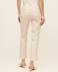 Ann Taylor The Cotton Crop Pant Gingham — Curvy Fit Pale Sandalwood Women's