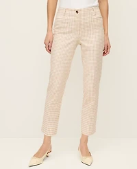Ann Taylor The Cotton Crop Pant Gingham — Curvy Fit Pale Sandalwood Women's