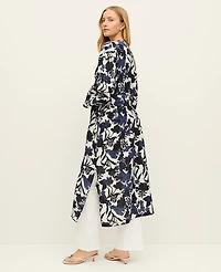 Ann Taylor Floral Belted Kimono Night Sky Women's