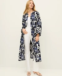 Ann Taylor Floral Belted Kimono Night Sky Women's