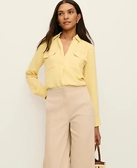 Ann Taylor Camp Shirt Fresh Pineapple Women's
