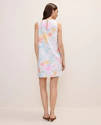 Ann Taylor Petite Floral Linen Blend Shift Dress Women's