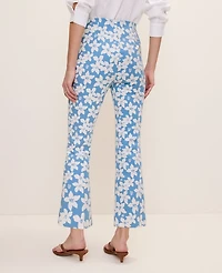 Ann Taylor The Flare Ankle Pant Floral Print Sea Haze B Women's