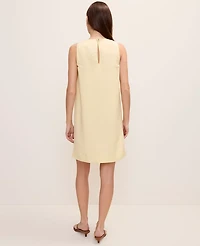 Ann Taylor Petite Linen Blend Shift Dress Yellow Buttercream Women's
