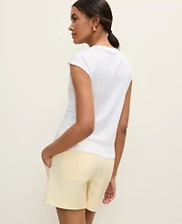 Ann Taylor Weekend Asymmetric Twist Shoulder Top Women's