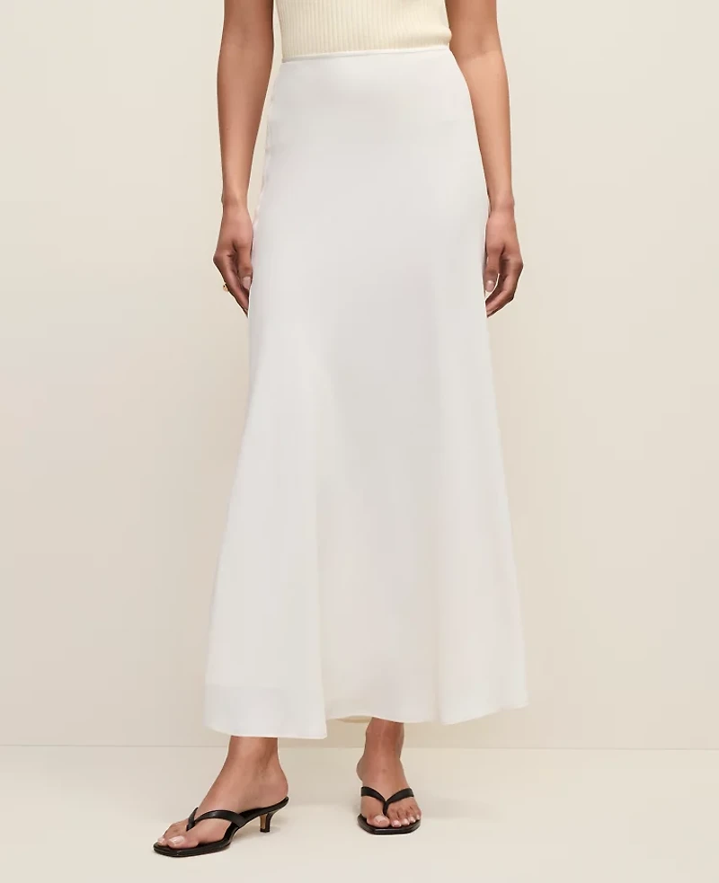 Ann Taylor Petite Bias Flare Maxi Skirt Winter White Women's