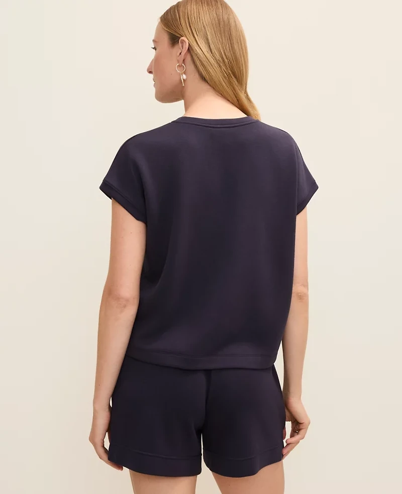 Ann Taylor Weekend Crew Neck Top CloudPlush Women's