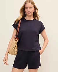 Ann Taylor Weekend Crew Neck Top CloudPlush Women's