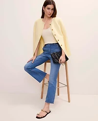 Ann Taylor The Petite Cutaway Jacket Linen Blend Yellow Buttercream Women's