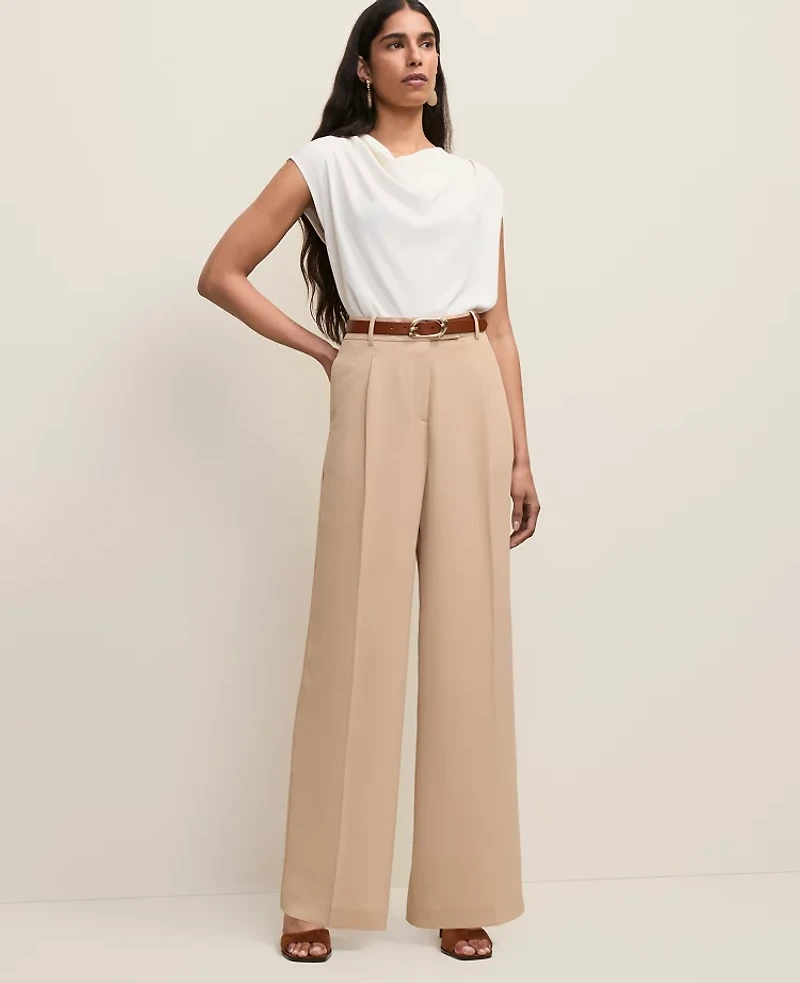 Ann Taylor The Petite Pleated Straight Pant Women's