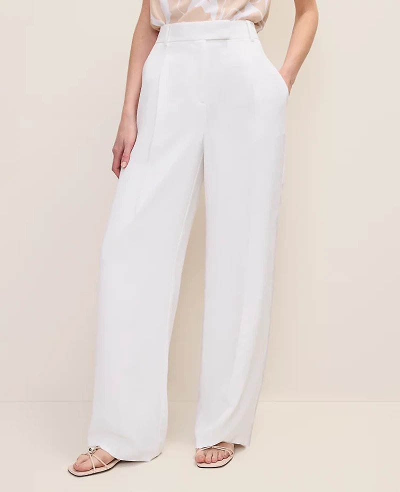 Ann Taylor The Petite Pleated Straight Pant Women's