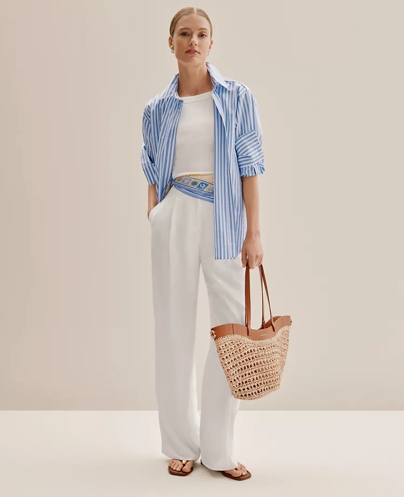 Ann Taylor The Petite Pleated Straight Pant Women's