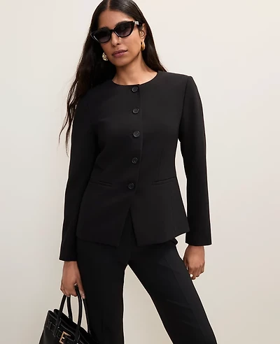 Ann Taylor Petite Split Hem Jacket Fluid Crepe Women's
