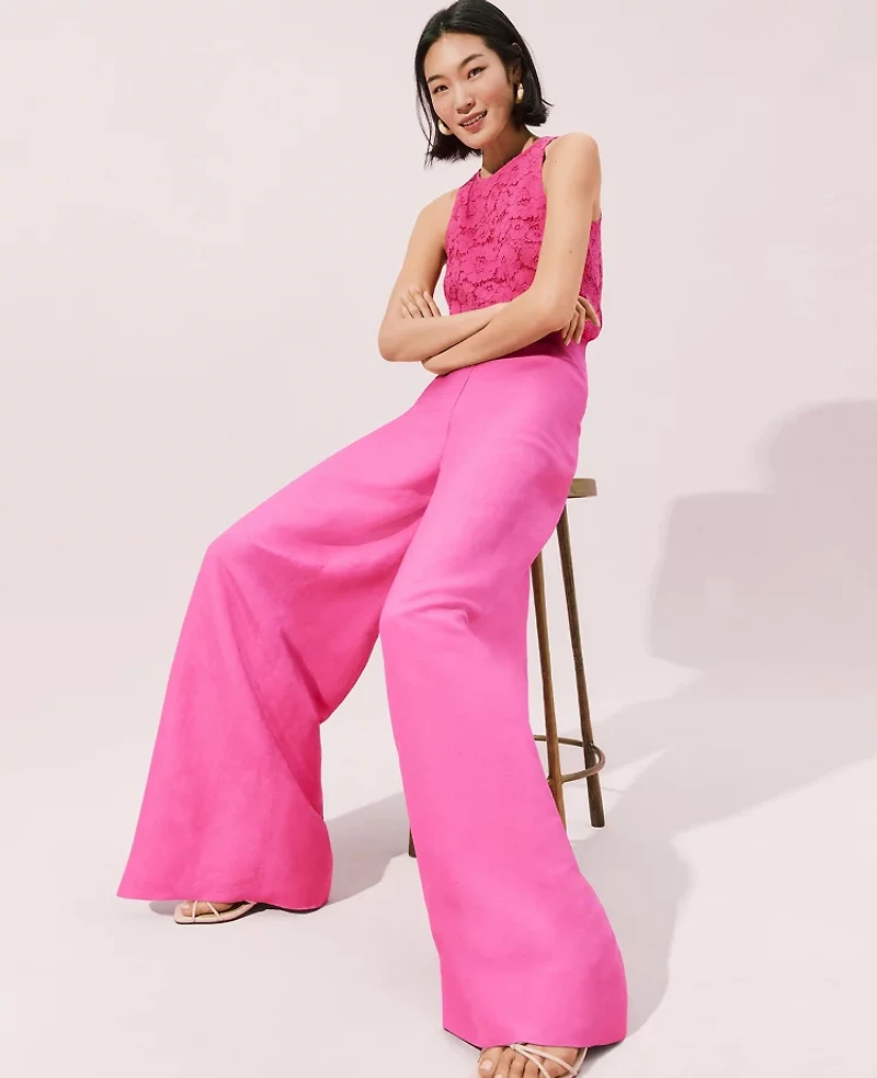 Ann Taylor The Statement Palazzo Pant Linen Blend Women's