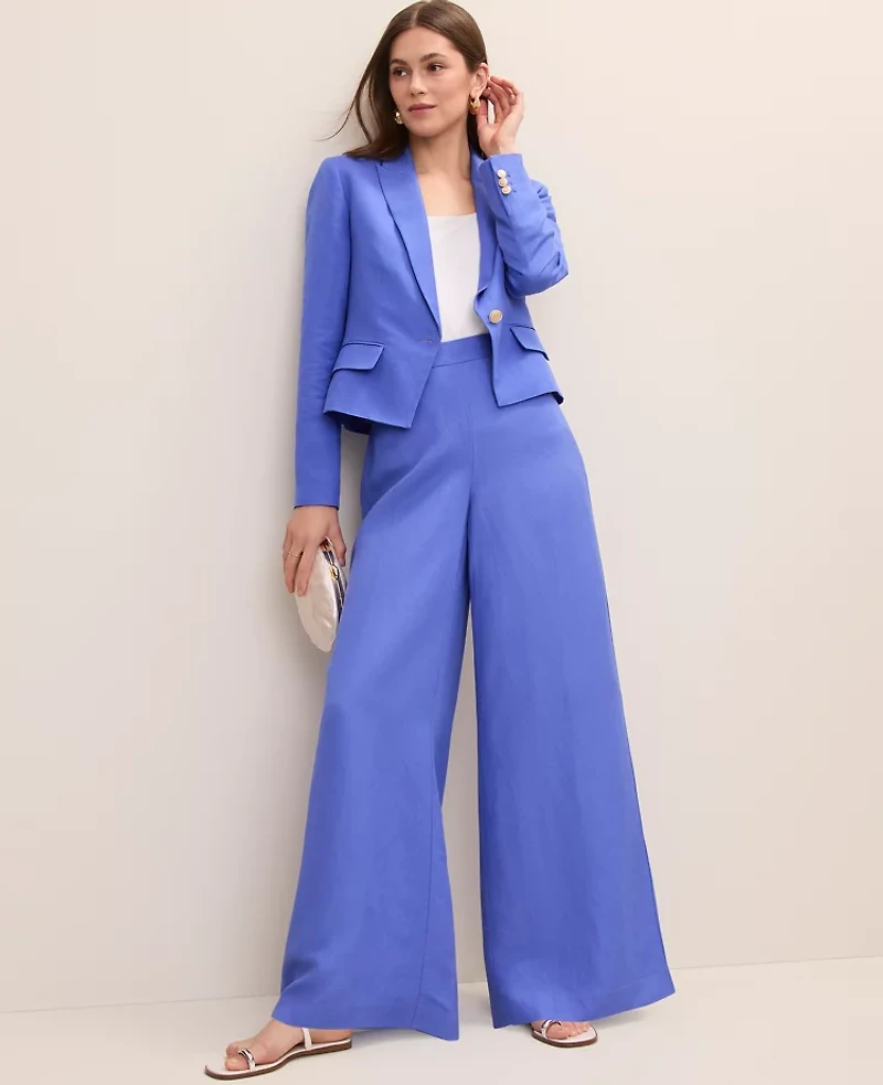 Ann Taylor The Statement Palazzo Pant Linen Blend Women's