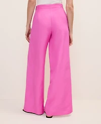 Ann Taylor The Petite Statement Palazzo Pant Linen Blend Rhododendron Women's